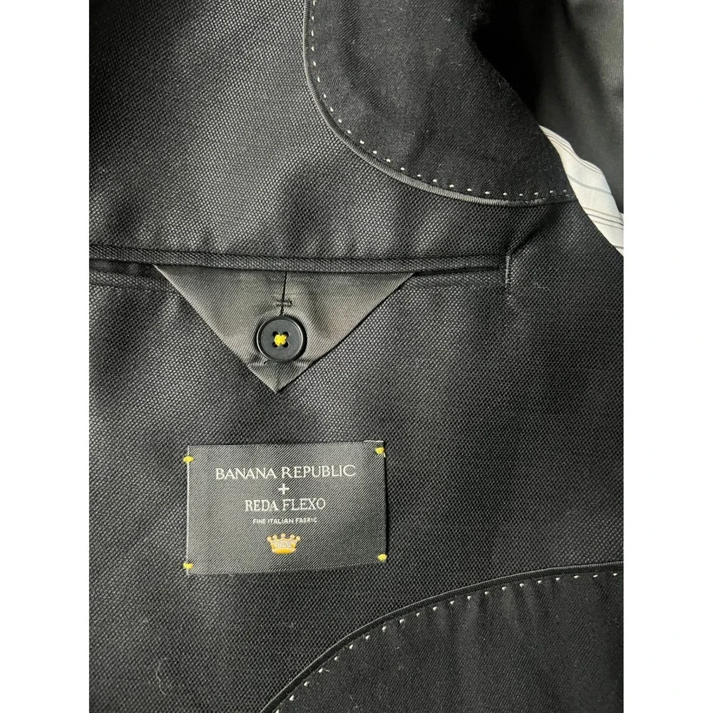 Banana Republic Reda Flexo Tailored Slim Fit Blazer Mens 40R Black Wool Jacket